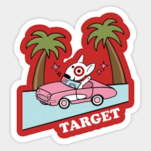 Pink Cadillac Bullseye Dog Team Member Sticker